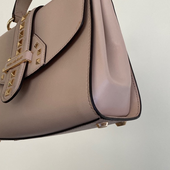 SOLD!Michael Kors Bleeker Small Studded Crossgrain Leather Satchel, Retails $498 - Picture 6 of 17